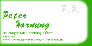 peter hornung business card
